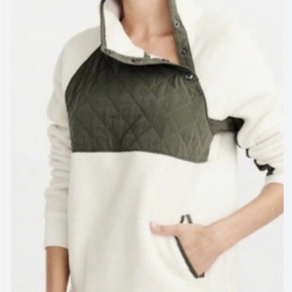 Abercrombie & Fitch Quilted Fleece, Asymmetrical Snap Up  Pullover
